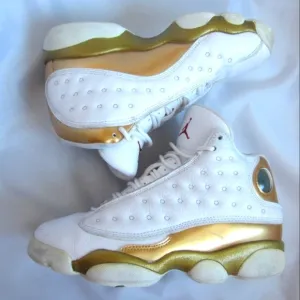 Nike Retro Air Jordan 13 XIII Tennis Basketball Shoes White Gold Youth Size 4.5Y