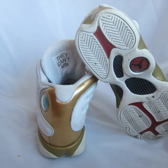 Nike Retro Air Jordan 13 XIII Tennis Basketball Shoes White Gold Youth Size 4.5Y