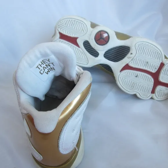 Nike Retro Air Jordan 13 XIII Tennis Basketball Shoes White Gold Youth Size 4.5Y