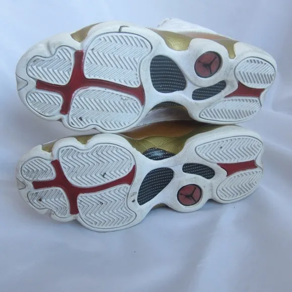 Nike Retro Air Jordan 13 XIII Tennis Basketball Shoes White Gold Youth Size 4.5Y