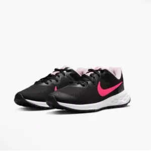 Nike Revolution 6 Black/Hyper Pink/Pink Foam Girls Running Shoe size 7Y
