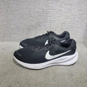 Nike Revolution 7 Men's Size US 11.5 Wide Black White Road Running Sneaker Shoes