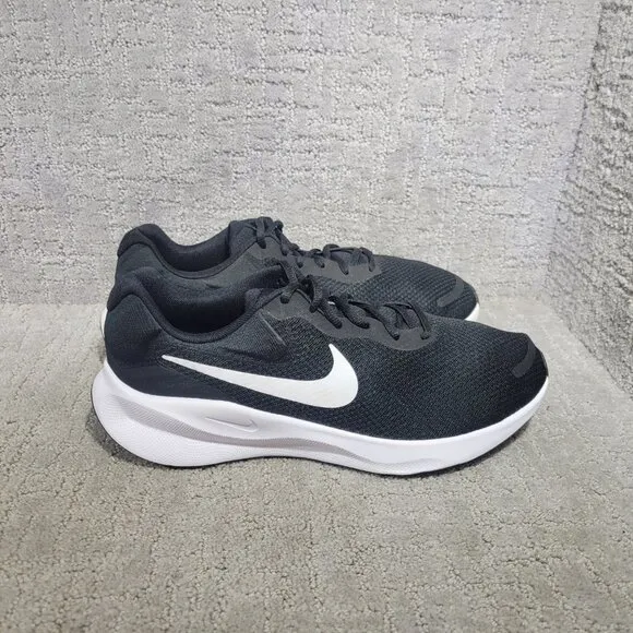 Nike Revolution 7 Men's Size US 11.5 Wide Black White Road Running Sneaker Shoes