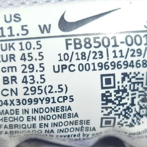 Nike Revolution 7 Men's Size US 11.5W Black Off Noir Road Running Sneaker Shoes
