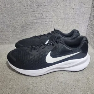 Nike Revolution 7 Men's Size US 14 Wide Black White Road Running Sneaker Shoes