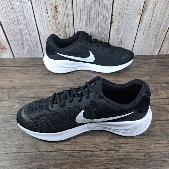 Nike Revolution 7 Road Running Shoes Men's Sz 7 Black White (VGC)