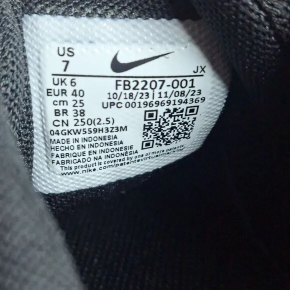 Nike Revolution 7 Road Running Shoes Men's Sz 7 Black White (VGC)