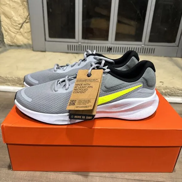 Nike Revolution 7 Wolf Gray/Volt Running Shoes Men’s Sz 12 (FB2207-002)