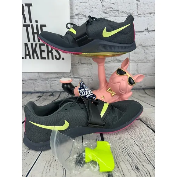 Nike Rival Jump Track Field Jumping Spikes Mens 11 Black Pink Cleats Shoes NEW