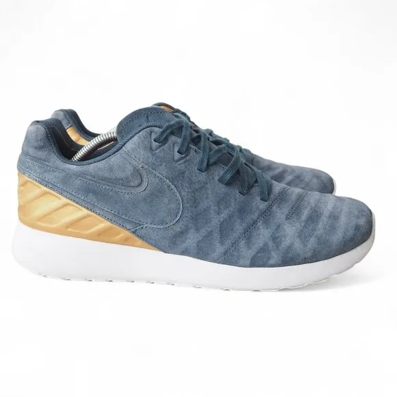 Nike Roshe Tiempo 6 FC Suede &quot;Blue Fog&quot; Sneakers 852613-400 Men's 11.5