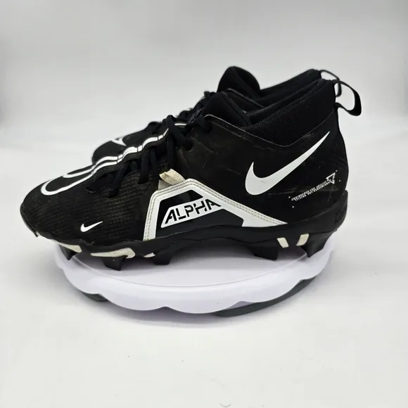 Nike Shoes Men 10 W Alpha Menace 3 Shark Football Cleat Black White CV0584 001