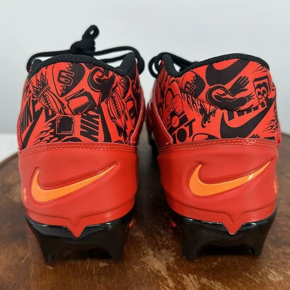 Nike Shoes Mens 11 Alpha Menace 4 Pro NRG Football Cleats Red Black Orange Mid