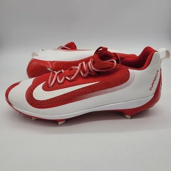 Nike Shoes Men's 15 Huarache Red White Swoosh Baseball Lace-Up Cleats