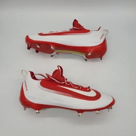 Nike Shoes Men's 15 Huarache Red White Swoosh Baseball Lace-Up Cleats