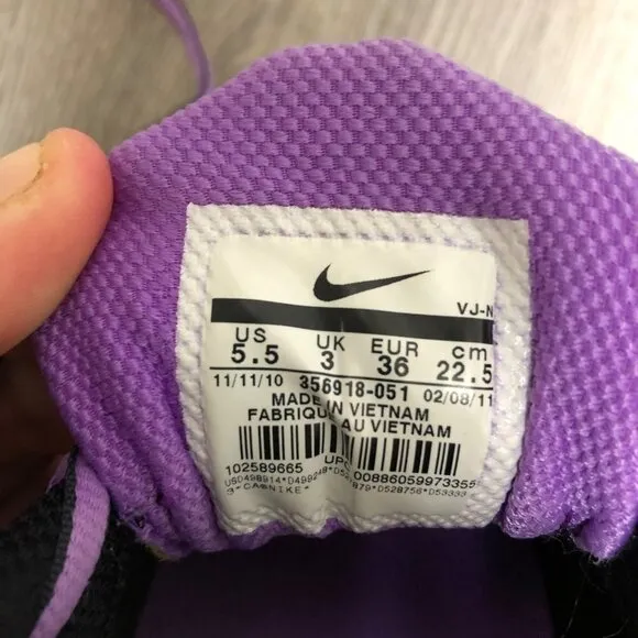 Nike Shox Running Shoes Women's Size 5.5 Purple White Black Sneakers Ravens