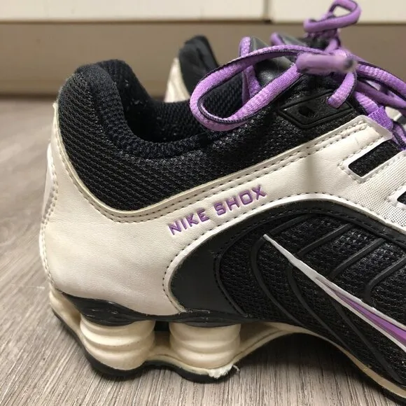 Nike Shox Running Shoes Women's Size 5.5 Purple White Black Sneakers Ravens