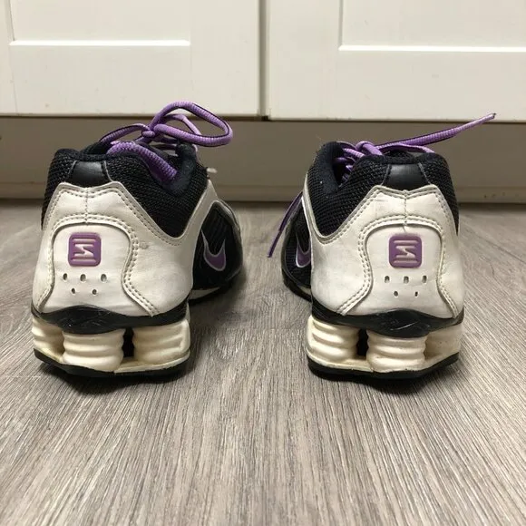 Nike Shox Running Shoes Women's Size 5.5 Purple White Black Sneakers Ravens