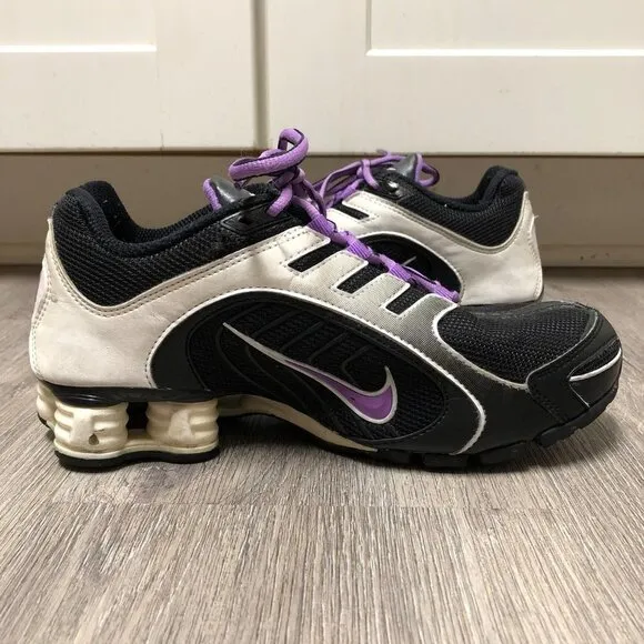 Nike Shox Running Shoes Women's Size 5.5 Purple White Black Sneakers Ravens