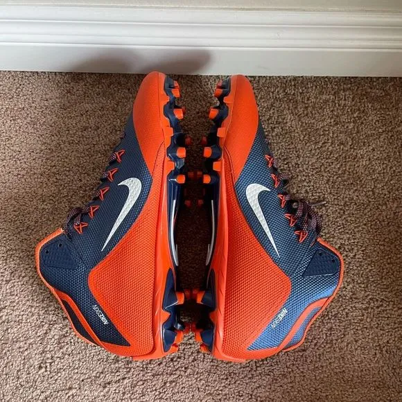 Nike Skin Alpha Pro 2 Football Cleats Athletic 729444-406 Blue Orange Men 13