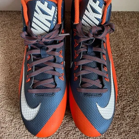 Nike Skin Alpha Pro 2 Football Cleats Athletic 729444-406 Blue Orange Men 13