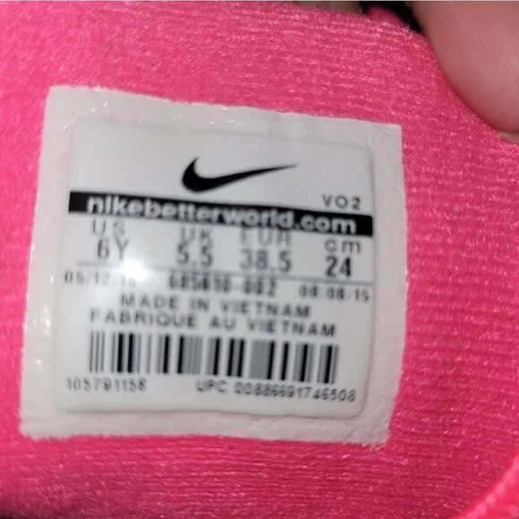 Nike Stasis ACG Tennis Shoes Youth Girls Size 6Y Black Hot Pink Hightops Neon.