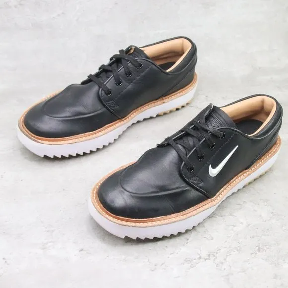 Nike Stefan Janoski G Tour Men's 8 US Black Leather Golf Shoes Cleats BV8070-001