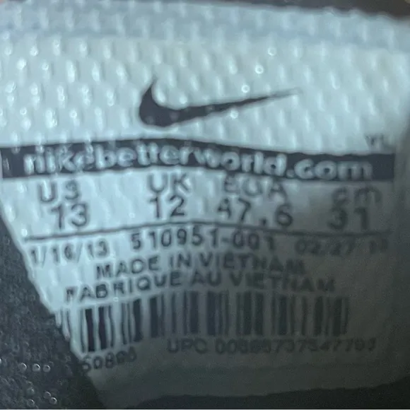 Nike SuperBad Strike Mens Size 13 Football Cleats Shoes  Black White 510951-001
