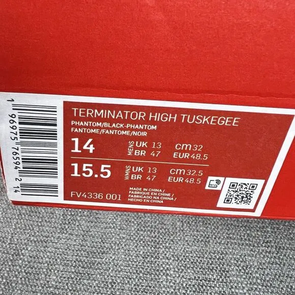 Nike Terminator High Tuskegee University Golden Tigers Shoes Mens 14 FV4336 001