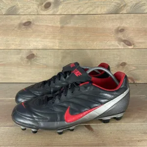 nike tiempo park FG mens size 12 soccer cleats black leather athletic shoes