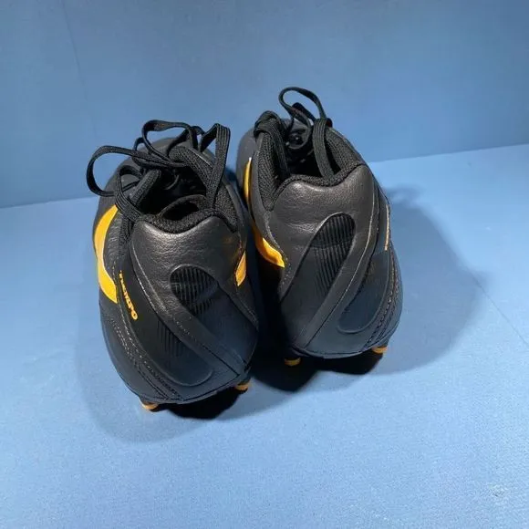 Nike Tiempo 509085-080 Black Yellow Soccer Futbol Cleats Shoes Men's 6,5 US