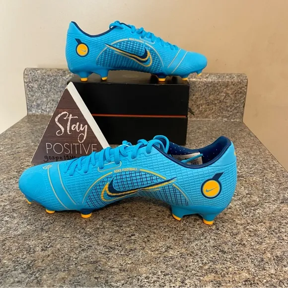 Nike Vapor 14 Academy FG/MG Soccer‎ Cleats  DJ2869-484 BlueChlorine Men 5.5 / W7