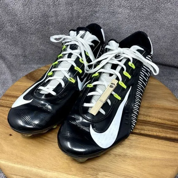 Nike Vapor Carbon Elite TD Football Cleats Shoes 631425-010 Black White Size 14