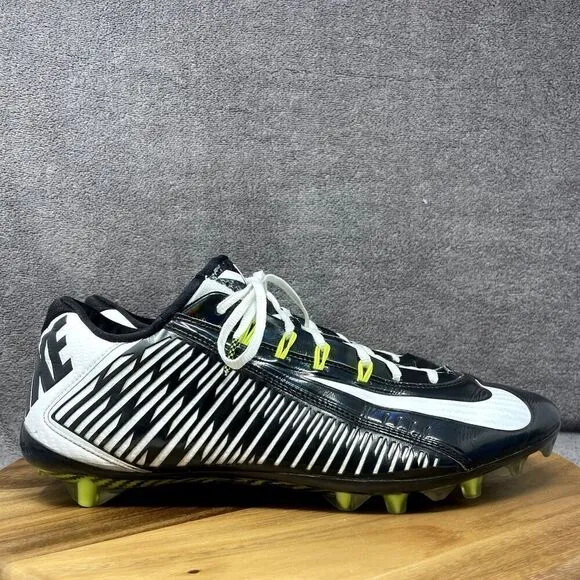 Nike Vapor Carbon Elite TD Football Cleats Shoes 631425-010 Black White Size 14