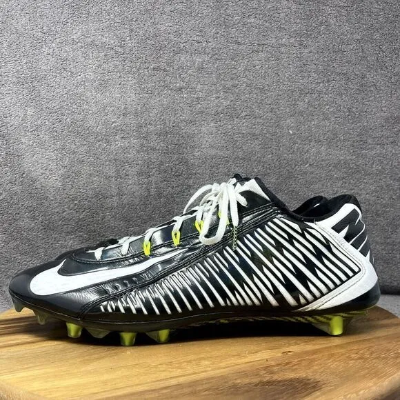 Nike Vapor Carbon Elite TD Football Cleats Shoes 631425-010 Black White Size 14