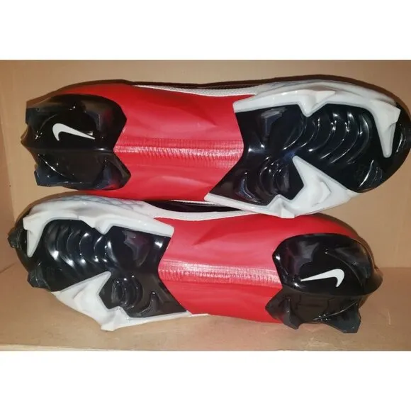 NIKE VAPOR EDGE ELITE 360 2 CLEATS WHITE/RED FOOTBALL MEN'S SIZES 9 &amp; 10 NEW