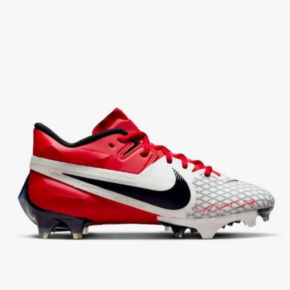 NIKE VAPOR EDGE ELITE 360 2 CLEATS WHITE/RED FOOTBALL MEN'S SIZES 9 &amp; 10 NEW