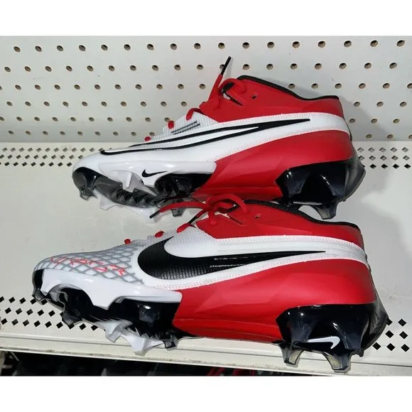 Nike Vapor Edge Elite 360 2 Mens Football Cleats Size 12 Red White Black Gray