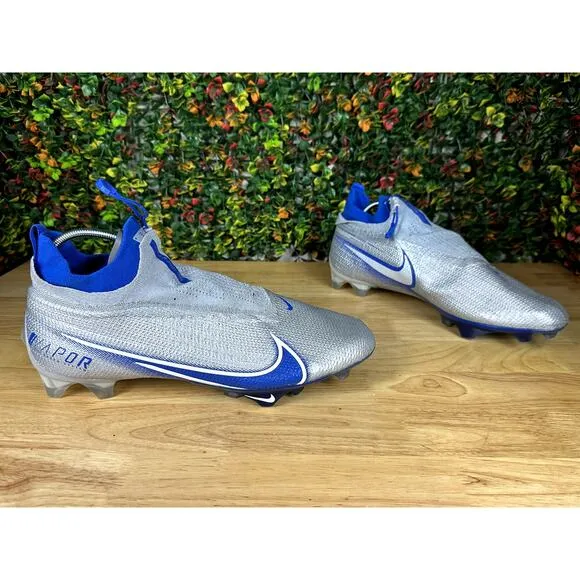 Nike Vapor Edge Elite 360 Flyknit Football Cleats Shoes AO8276 Grey Blue Mens 14