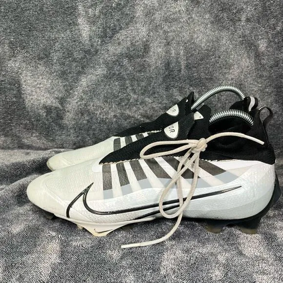 Nike Vapor Edge Elite 360 Mens Sz 9.5 White Black Grey Football Cleats