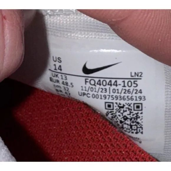 Nike Vapor Edge Pro 360 2 Mens Football Cleats Size 14 White Red FQ4044-105