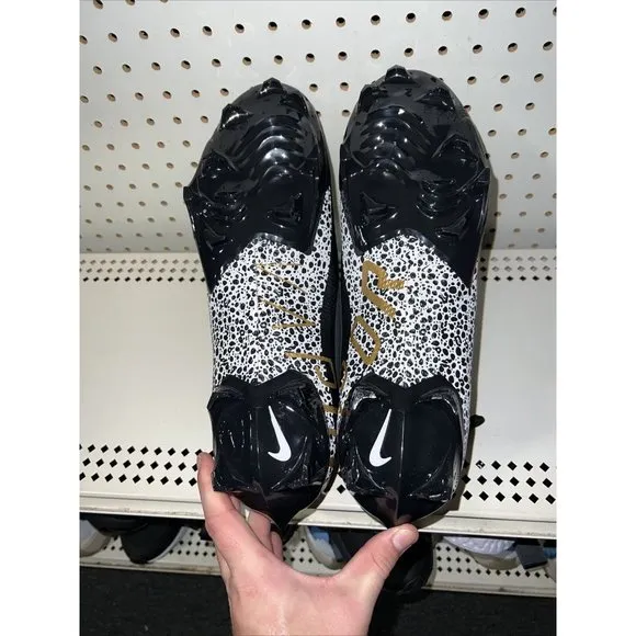 Nike Vapor Edge Pro 360 Black Metallic Gold Mens Football Cleats Size 15