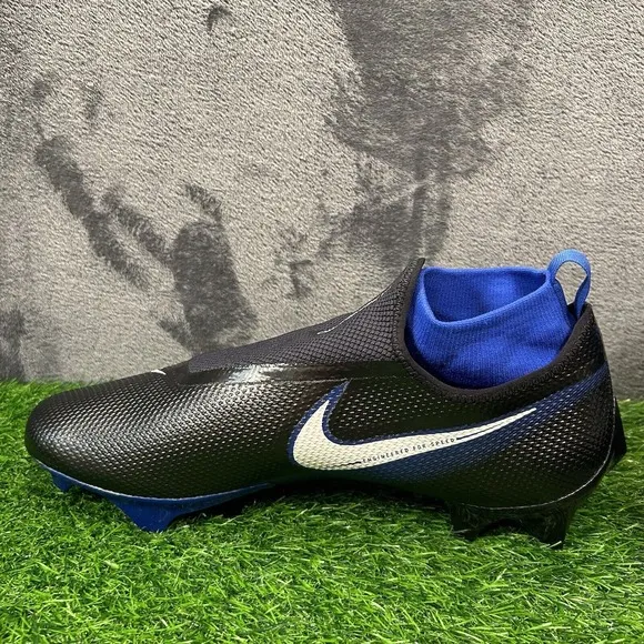 Nike Vapor Edge Pro 360 Mens 14 Black Blue Football Cleats Low New