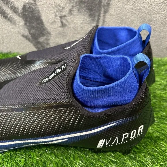 Nike Vapor Edge Pro 360 Mens 14 Black Blue Football Cleats Low New