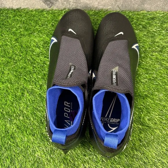 Nike Vapor Edge Pro 360 Mens 14 Black Blue Football Cleats Low New