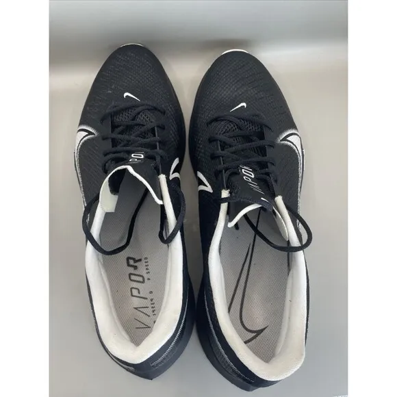 Nike Vapor Edge Pro Turf Football Shoes Mens Size 12  Black White CD0086-001 EUC