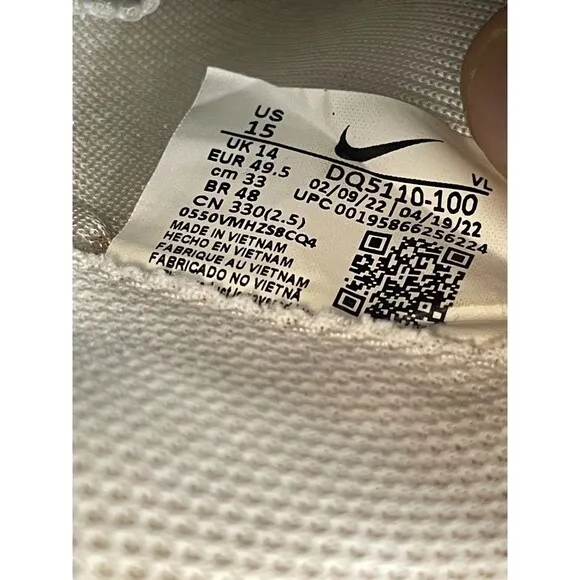 Nike Vapor Edge Speed 360 DQ5110-100 Men's Cleats Football Leather US 15 White