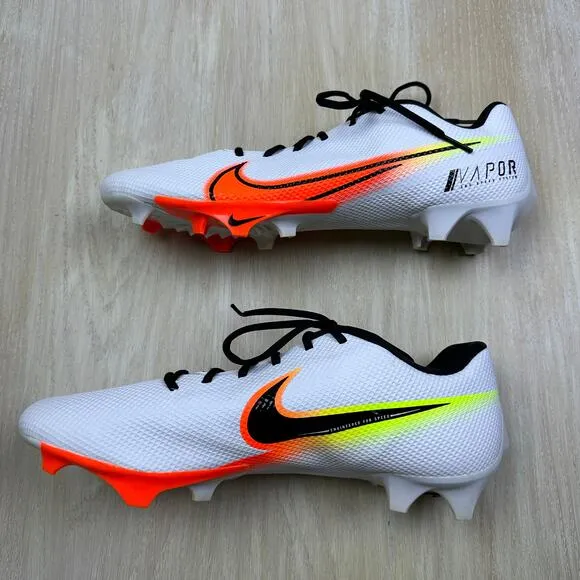 Nike Vapor Edge Speed 360 Premium White Neon Football Cleats CD0083-100 Men's 16