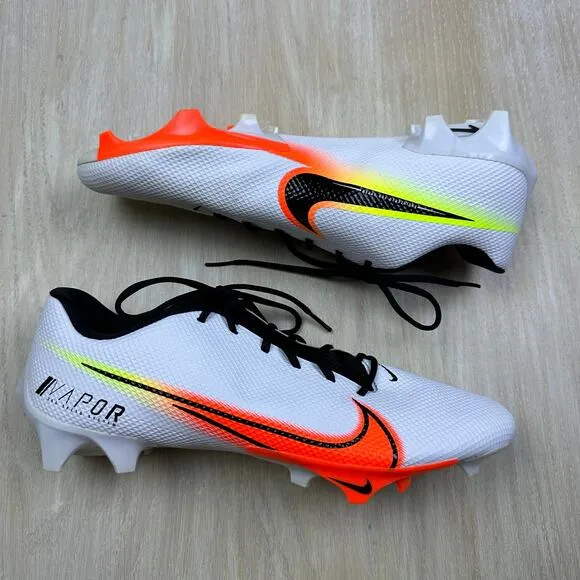 Nike Vapor Edge Speed 360 Premium White Neon Football Cleats CD0083-100 Men's 16