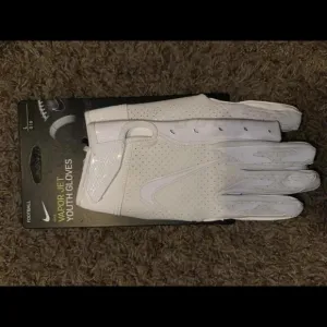 Nike Vapor Jet 6.0 Youth Football Triple White Gloves