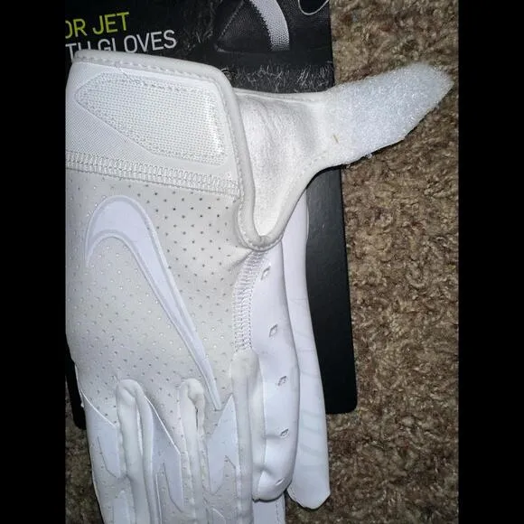 Nike Vapor Jet 6.0 Youth Football Triple White Gloves
